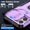 thumbnail image 5 of Allytech Rugged Case for iPhone 16 Plus, [Slide Camera Cover] [360° Rotating Kickstand] [Military Protection] [Magnetic Car Mount] Non-Slip Anti-Scratch Shockproof Heavy Duty Case - Purple, 5 of 8