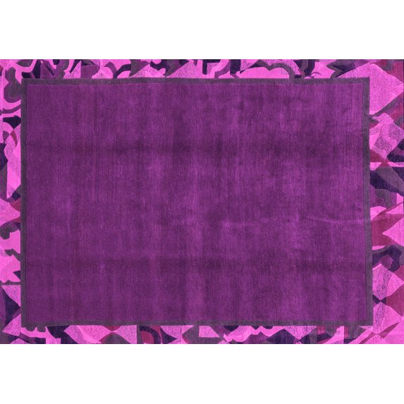 Ahgly Company Indoor Rectangle Abstract Pink Modern Area Rugs, 6' x 9'