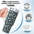 thumbnail image 3 of Pofeuu Daisy Floral B Print 40oz Ice Bully With Handle And Straw Stainless Steel Vacuum Insulated Cup And 2 In 1 Straw Lid, 3 of 8