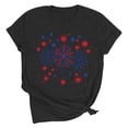 thumbnail image 2 of Mifsaly Independence Day Cotton Top Women Fireworks Print Crewneck Short Sleeve T-Shirt 4Th of July Celebration Patriotic Tees XXL, 2 of 7