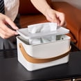 thumbnail image 2 of Servilletero Caja De Pañuelos Con Asa De Cuero Creative Para Dormitorio Cocina Rectangular Rectangular Magideal Servilletero, 2 of 6
