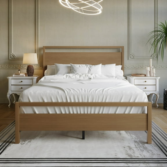 Ontario Panel Bed for Adult, Clean and Chic Modern Bed Frame, Perfect for Cozy Setups, Neutral Homes & Simple Interior Styles, Box Spring Required