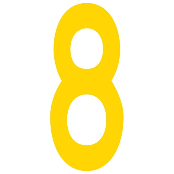 Mighty Line 8 Number Floor Marker Adhesive, 4.5"x10" size, pack of 10