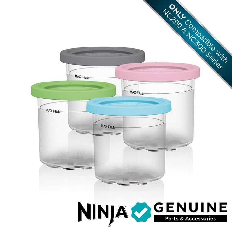 Ninja 4 Pack CREAMi Pints & Lids, Compatible with NC300s