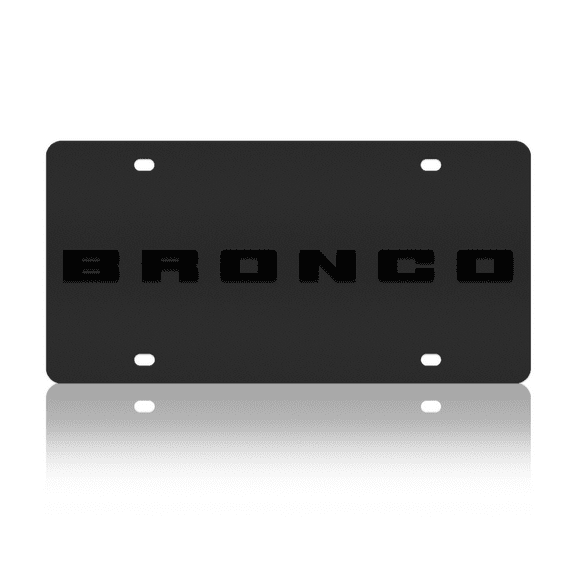 Ford Bronco Carbon Stainless Steel License Plate - Black Word Only