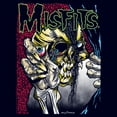 thumbnail image 2 of Men's Misfits Colorful Eye Skull Poster  Graphic Tee Navy Blue 2X Large, 2 of 5