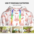 thumbnail image 4 of Lsque Rabbit Is And Carrots Pattern Casual Women's Hoodie,Hooded Sweatshirt with Kangaroo Pocket,Pullover Hoodie with Eye-catching Drawstrings-Large, 4 of 7