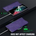 thumbnail image 3 of SaniMore for Samsung Galaxy S22 Ultra (6.8" 2022) Wallet Case, Folio Book Magnetic Shell with Wireless Charging, Kickstand, Card Slot, Full Body Protective Shockproof Anti-drop Magnetic Cover, Purple, 3 of 7