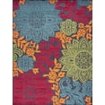thumbnail image 4 of Oasis Modern Floral Navy and Aqua Polypropylene Indoor Outdoor Area Rug, 5'x7' Rectangle, 4 of 6