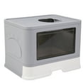 thumbnail image 4 of BingoPaw Foldable Cat Litter Tray Box Easy Cleaning with Scoop, Massager, Grey, 4 of 11