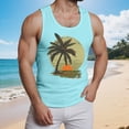thumbnail image 2 of NOLDARES Mens Workout Tank Tops Cotton Loose Fit Soft Gym Muscle Shirt Sleeveless Classic T Shirts Summer Beach(Mint Green,M), 2 of 9