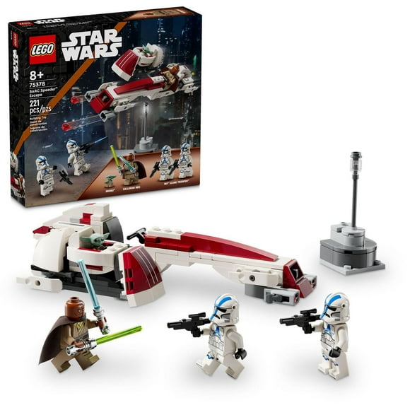 LEGO Star Wars BARC Speeder Escape, Mandalorian Toy Building Set for Kids, Star Wars Gift for Boys, Girls and Fans Ages 8 and Up, Comes with Kelleran Beq and Grogu, 75378, Includes 221 Pieces, Ages 8+