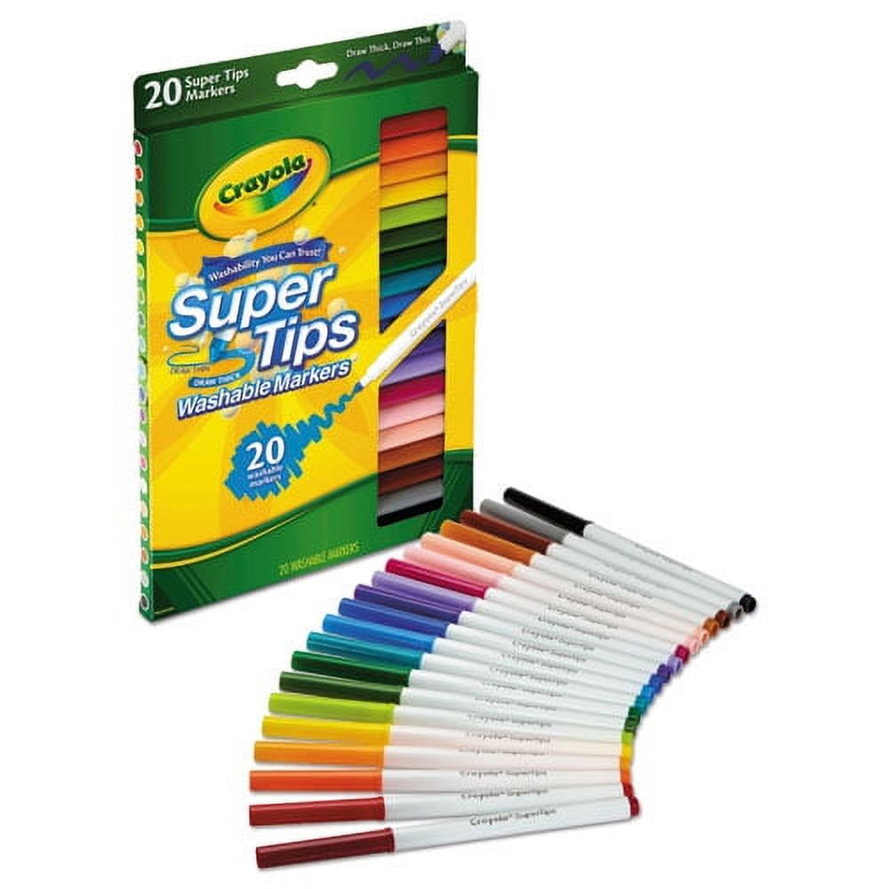Super Tips Washable Markers, Fine/Broad Bullet Tips, Assorted Colors,  100/Set - Supply Solutions