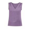 thumbnail image 6 of Women Summer Casual Vest Tank Tops Loose Fit V Neck Sleeveless Tshirt Top Purple M, 6 of 6