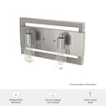 thumbnail image 6 of Hunter - Woodburn 2-light Brushed Nickel, Medium Size Vanity Light, Dimmable, for Bedrooms, Kitchens, Dining, Living Rooms - 19861, 6 of 6