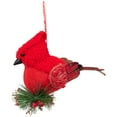 thumbnail image 6 of Northlight Burlap Cardinal with Pine Needles and Berries Christmas Ornament - 6.5" - Red, 6 of 9