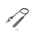thumbnail image 2 of Sidaley Adaptador 7 puertos Conector multipuerto Compatible con cable de extensión Adaptadores de accesorios Mini multiusos USB A C HUB Juegos de teclado y mouse para computadora 4 puertos, 2 of 6