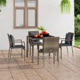 thumbnail image 1 of vidaXL Garden Chairs with Cushions 4 pcs Poly Rattan Grey, 1 of 5