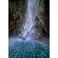 thumbnail image 2 of Zhu, Hua 18x24 White Modern Wood Framed Museum Art Print Titled - Stirling Falls Along Milford Sound, 2 of 4