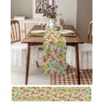 thumbnail image 6 of Table Runner Dresser Scarf 13 x 48 Inch Classic Watercolor Pink Yellow Flowers Linen Texture Table Runners Non-Slip Heat Kitchen Dining Table Decor for Indoor Outdoor Home Party Decoration, 6 of 7