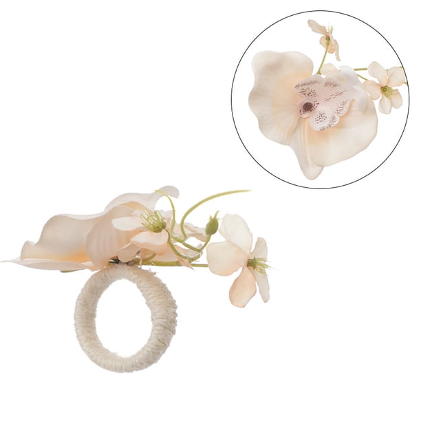 Xiao Hua Servilleteros de estilo minimalista para decoración de escritorio, para hotel, restaurante, mesa de hotel, con forma de flor, 12 unidades (color champán)