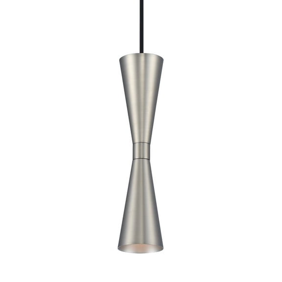 Kalco Lighting Milo 5" 1 Light Stainless Steel Mini Pendant in Satin Nickel