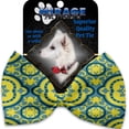 thumbnail image 3 of Mirage Pet Blue and Yellow Moroccan Patterned Pet Bow Tie Collar Accessory with Velcro, 3 of 3