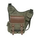 thumbnail image 1 of Bolso bandolera de hombro de lona vintage para hombre Bolso bandolera de patchwork de cuero en el pecho (255Verde) KAUKKO SG255-Armygreen, 1 of 5