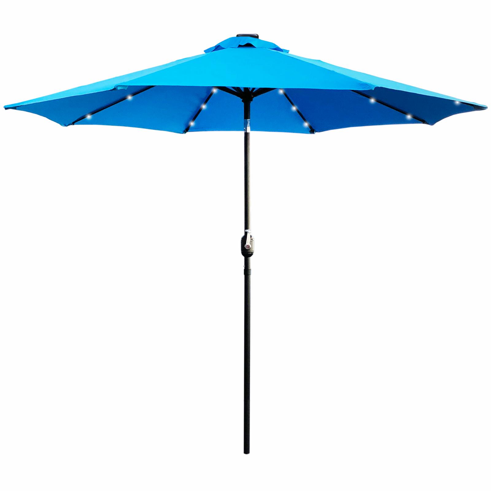 Abble 9 ft. Aluminum Patio Umbrella with Solar Powered LED Lights