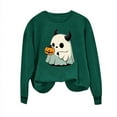 thumbnail image 4 of Halloween Women Sweatshirts Crewneck Pullover Fall Winter Long Sleeve Sweaters Ghost Printed Shirts Casual Blouses Loose Fitting Sweatshirt Top Halloween Costumes, 4 of 5