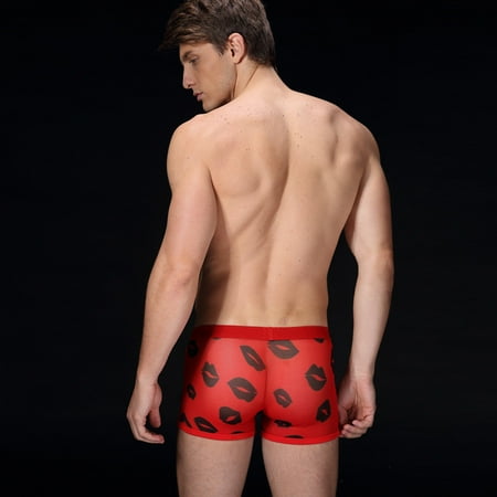 

Bessbest New Year Transparent Boxer Lingerie Print Lip Comfortable Underwear Men Briefs Men S Underwear