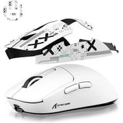 Mouse Anti Slip Grip Tape, Pre-Cut Universal Griptape for Superlight Wireless Gaming Mouse Skins, Sweat Resistant, Elastics Refined Side Grips, Easy to Apply, Ultra-thin 0.5mm (0.02in) - White