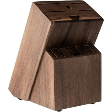 SliceElite Acacia Wood Knife Block – 12-Slot Holder for Kitchen Knives, Steak Knives, Scissors, Rod