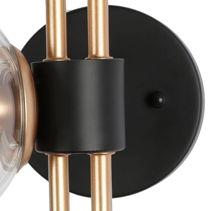 LNC Nako 12-in W 3-Light Matte Gold and Matte Black Modern Wall Sconce,30"Hx10"D
