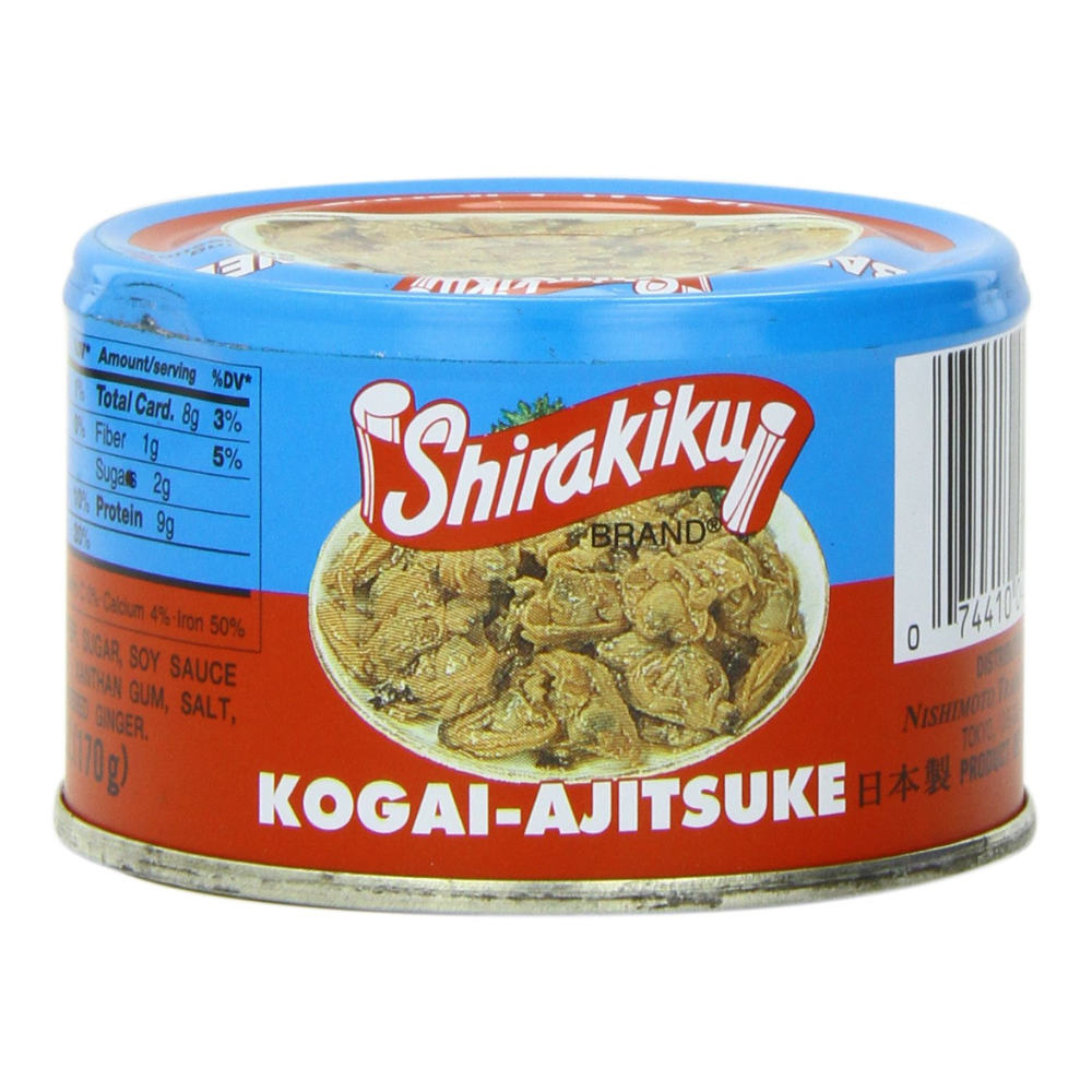 Shirakiku Baby Clams Seasoned, 6oz, Contains Shellfish and Soy