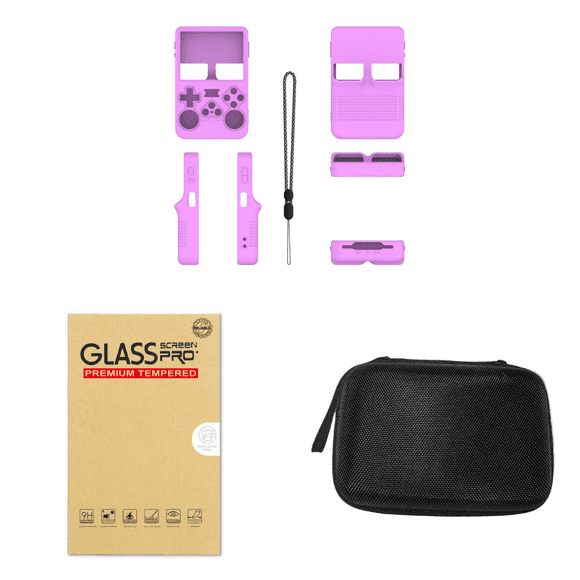 Peggybuy Silicone Protective Case for ANBERNIC R36S Handheld Game Console (Purple)