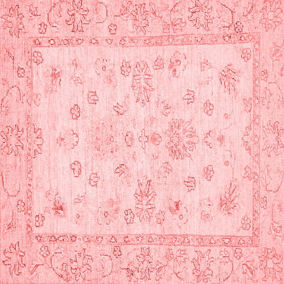 Ahgly Company Indoor Square Oriental Red Traditional Area Rugs, 8' Square