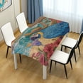 thumbnail image 2 of DEIARA Straw Hat Parrot Square Tablecloth 54×54in Polyester Fabric Tablecloth Washable Dust Resistant Wrinkle Resistant, 2 of 9