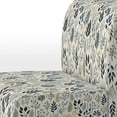 thumbnail image 4 of Designart "Monochrome World Of Botany II" Blue Plants Upholstered Accent Chair - Bohemian & Eclectic Arm Chair For Bedroom, 4 of 5