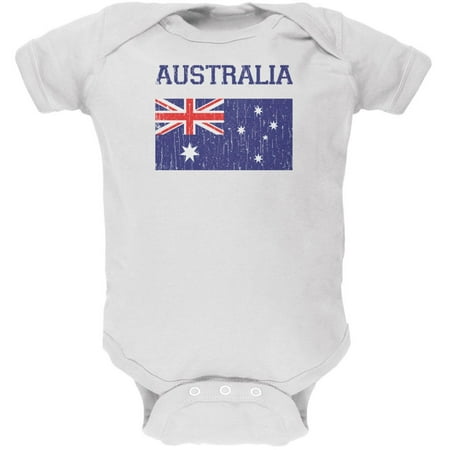 

World Cup Distressed Flag Australia White Soft Baby One Piece - 12-18 months