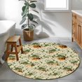 thumbnail image 4 of Spring Flowers Round Area Rugs Collection 3.3', Botanical Blossom White Daisy Floral Non Slip Indoor Circular Throw Runner Rug Floor Mat Carpet for Living Room Dining Table Bedroom Nursery, 4 of 9