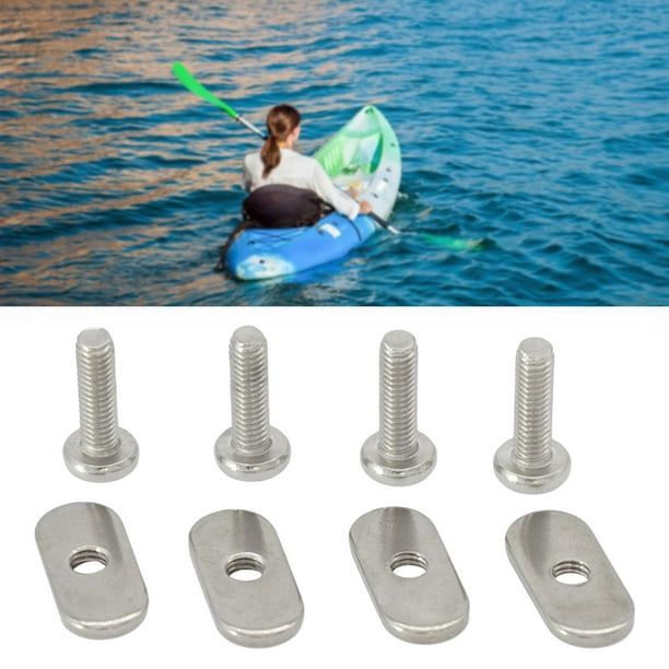 6x Tornillo de acero inoxidable y tuercas de vía modificaciones de la embarcación de ensamblaje de hardware de hardware de kayak y canoa accesorios