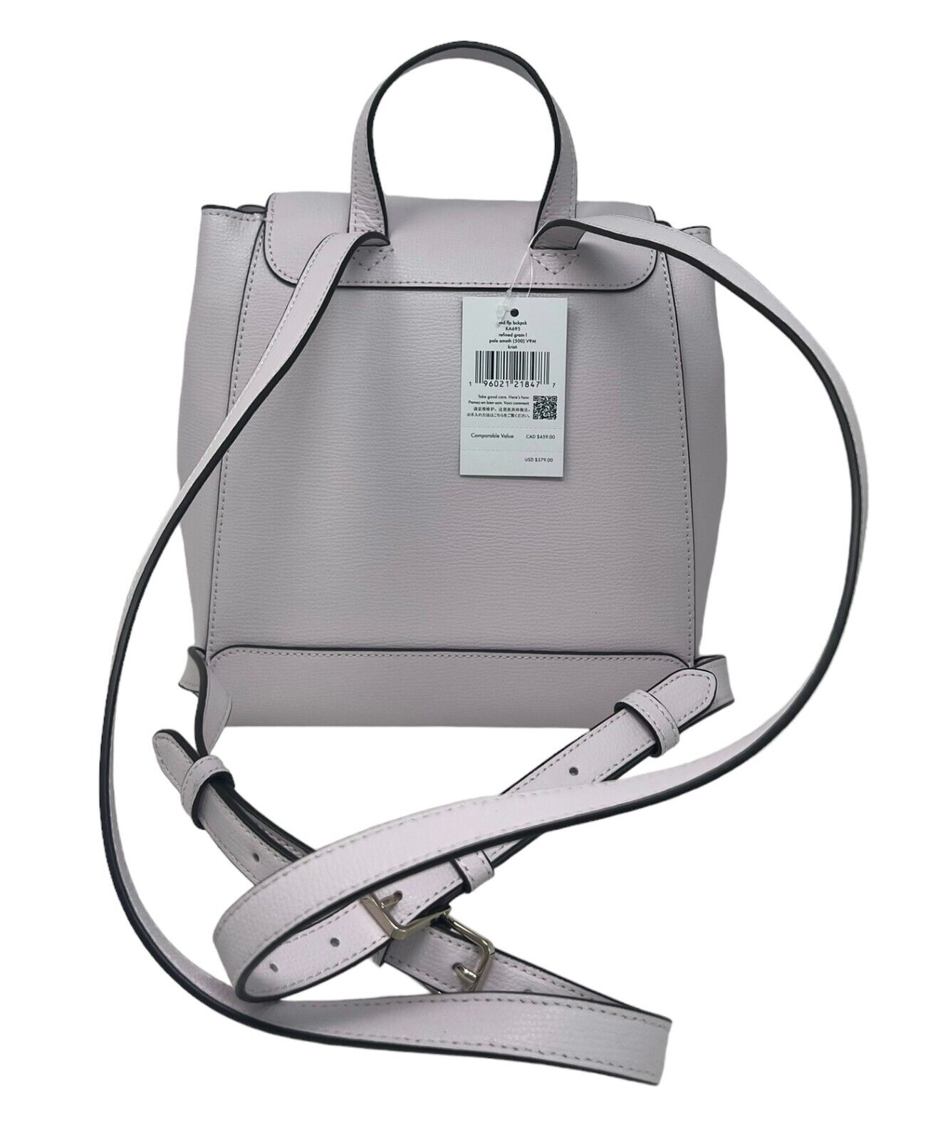 Kate Spade Kristi Medium Flap Backpack Pale Amethyst Leather Bag KA695 $379