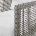 thumbnail image 5 of Modern Contemporary Urban Design Outdoor Patio Balcony Garden Furniture Lounge Loveseat Sofa, Rattan Wicker, Grey Gray White, 5 of 6
