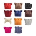 thumbnail image 3 of serony Knitted Hat Cold-Proof Climbing Assorted Colors Thick Comfortable Cable Caps Long-time Service Breathable Durability Beanies Black, 3 of 6