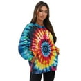 thumbnail image 3 of Yuyamidu Tie-dye Oversized Sweatshirt for Women Fashion Hoodie Sweatshirts with Pockets Casual Workout Pullover Fall Spring Winter Long Sleeve Crewneck Shirt Dating Travel Office Tops 2XL, 3 of 7