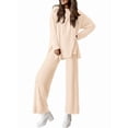 thumbnail image 3 of Conjuntos de Dos Piezas para Mujer, Camisetas de Larga A Juego, Pantalones Anchos y Chándales, Ropa de Otoño. Albaricoque XXL, 3 of 10