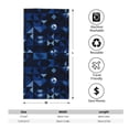 thumbnail image 2 of Polyester Long Towel Multi-Size Water Absorption Good Bright Fluffy Soft For Bathroom Swimming Pool Beach Outdoor Travel Midnightblue Geometric Patterns_2, 2 of 8