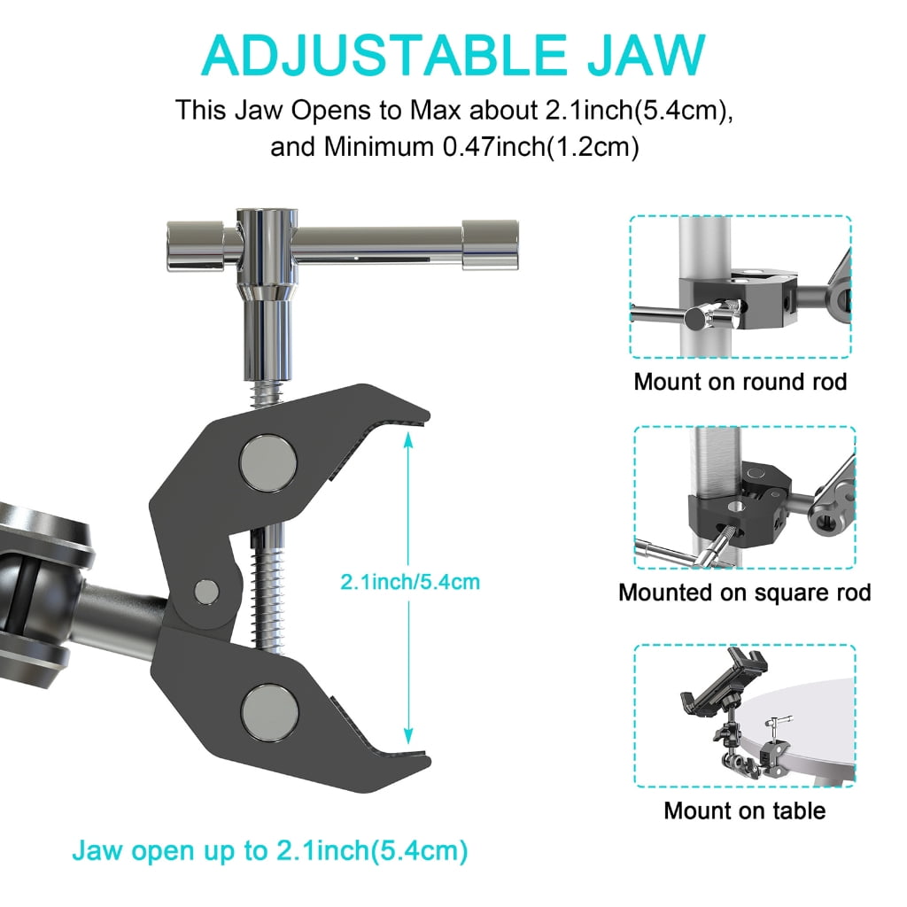 Miiottaa Heavy Duty Phone Tablet Metal Holder Adjustable Foldable Stand Aluminum Bracket