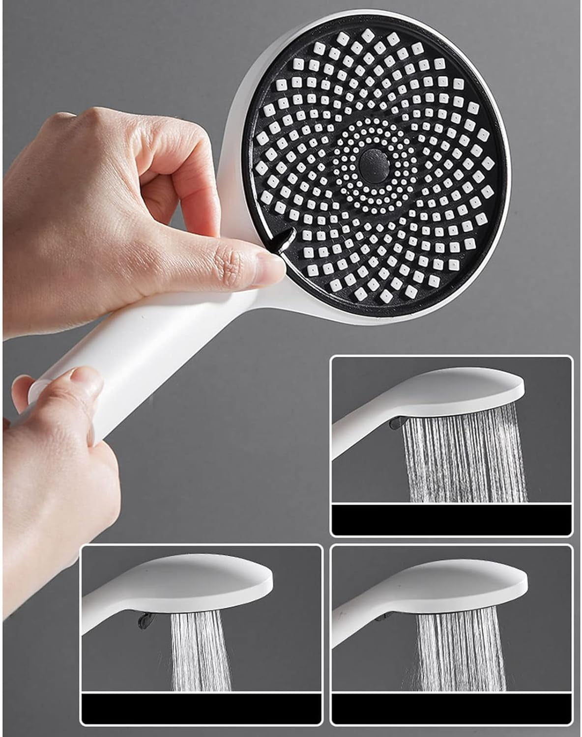Bathtub Faucet with Handheld Shower Wall Mounted White Brass Bathroom Tub Shower Faucet